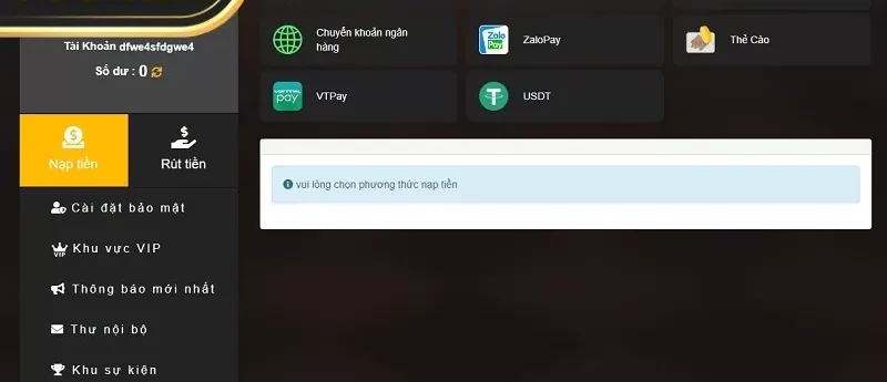 Ưu đãi khi nạp tiền vào Ko66